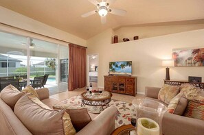 Living Room with Tons of Light and Views of the Pool