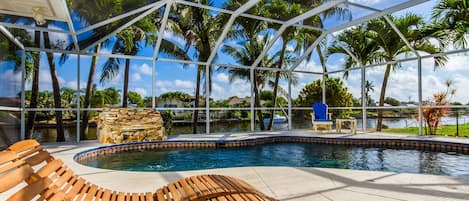 Sunset Point tropical pool with lounge options