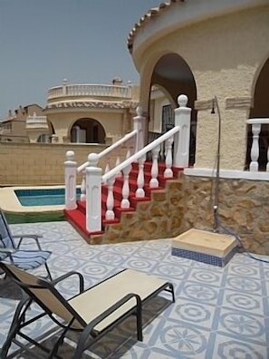 View of steps and pool