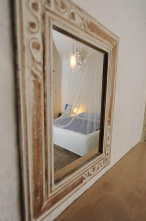 The mirror in the master bedroom