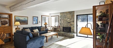 Living Room, wood burning fireplace