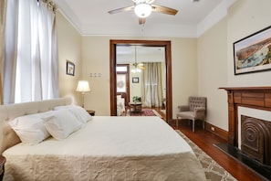 Bedroom #1 with king sized bed and flat screen TV.