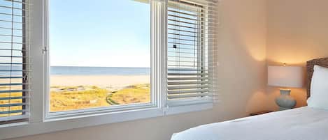 Oceanfront! Great view of the beach from the primary bedroom. Listen to the waves while you sleep.