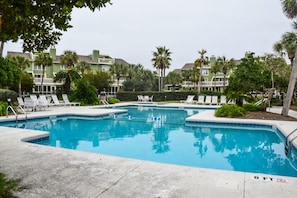 Beautiful and inviting community pool just steps from the ocean.