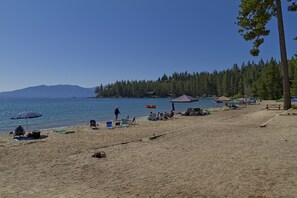 Meeks Bay Beach looking South.
Meeks Bay Resort is located across from Glenridge