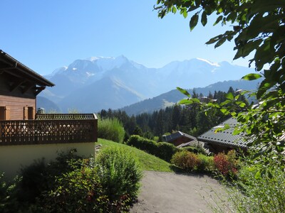 Gut gelegene Wohnung mit herrlichem Panoramablick auf das Mont-Blanc-Massiv
