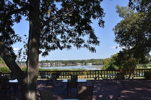 Deck overlooking Lake Conroe