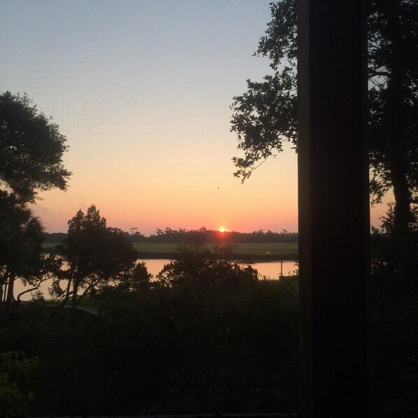 Lovely sunrise view from the screened porch....start the day off right!