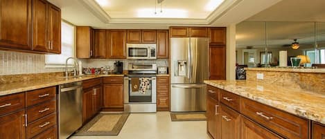 Kitchen with granite counters