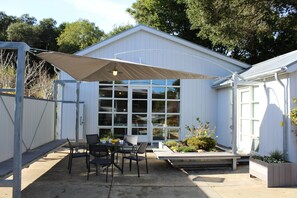 Entry Courtyard with sun canopy