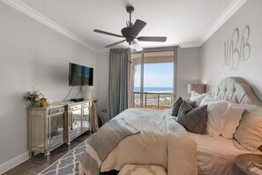 Master bedroom, featuring gulf views and direct access to your private terrace. 