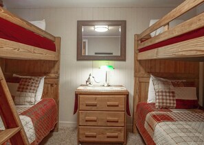 Two sets of bunks in the 2nd bedroom