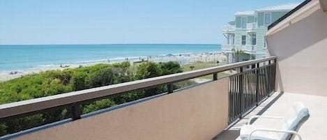 Beautiful ocean view from balcony that opens from master bedroom and living room