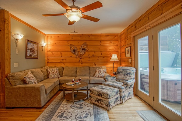 The living room is on the main level.
