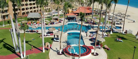 The beautiful Coral Baja oceanfront resort with all the amenities.