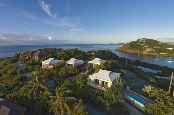 Aerial shot looking south west over the Chocolate Hole 