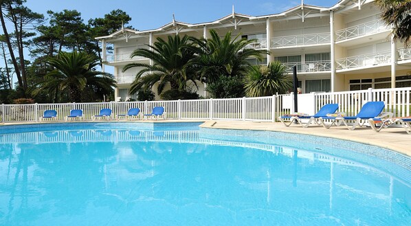 Spend time with family and friends by the pool, open seasonally.