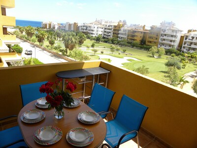 Luxury apartment with 3 pools in a tropical garden with sea views 