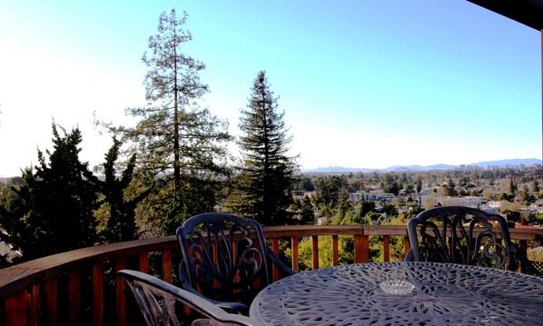 "Dining Deck": The view filled with trees and greenery.