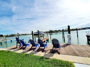 Relaxing spot to watch for dolphins,  manatees, birds, and many other creatures.