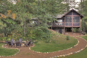 Lake Side of Cabin - Fire pit