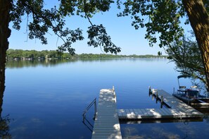 Boat slip for guests to use.  Amazing view of quiet Lake Brophy!
