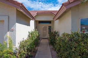 front door with electronic keypad 