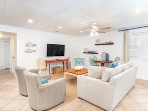 Downstairs Living room with Flat Screen TV