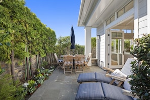 View of the small secluded patio