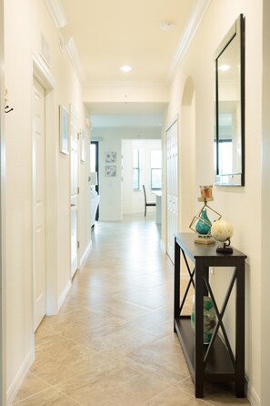 Well-light and spacious hallway.