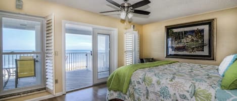 Master Bedroom with Gulf views and sliders on deck