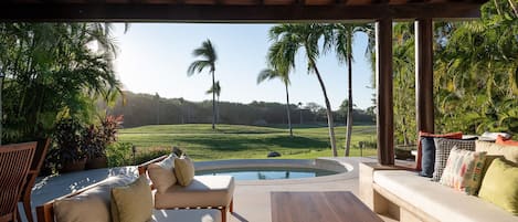 Patio and view of Pacifico Golf Course