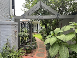 Entry to rear gardens and guest house
