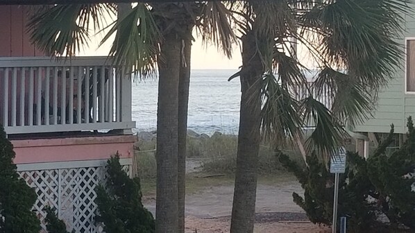 View from balcony.  Sandfiddler public access is across the street.