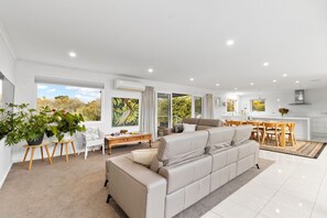 Comfort everywhere including new leather reclining couches