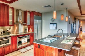 Kitchen with stainless steal appliances