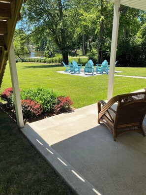 Enjoy the views from the shady, cool lower deck.