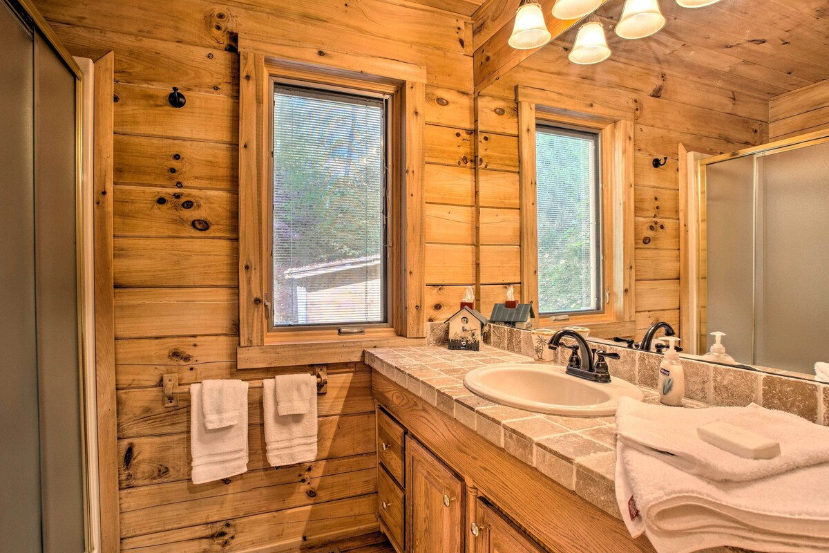Streamside Bryson City Cabin w/ Hot Tub & Sauna