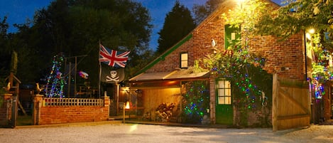 Squirrel Barn at night