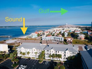 Nestled in between the Sound and the Gulf.  Walking distance to both.