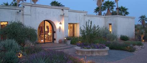 "Villa de las Palmas". . . old world patina  and charm of lime plaster exterior.