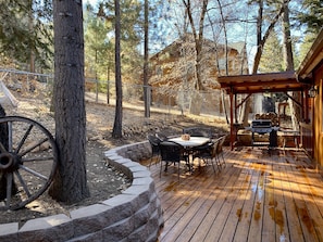 back deck facing gas BBQ