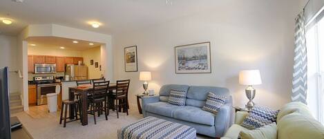 Living Area w/Comfortable Seating, Flat Screen TV w/Cable, Sofa Bed for Two (2)