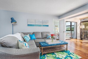 Beautifully decorated living room to relax in