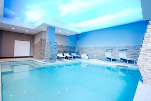 Indoor pool, spa and sauna open 365 days a year at our residence.