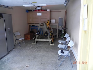 Garage used for “Boot up” .area. Ski/ snowboard storage.