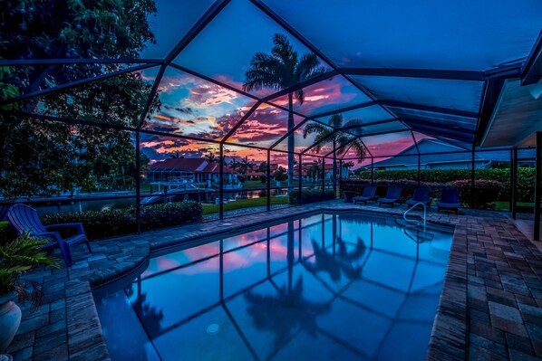 Another beautiful sunset pool side.