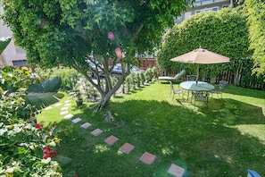 Large Garden/Yard - gated parking just beyond tree (view from Sun Deck)