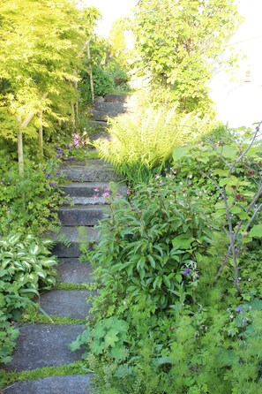 Treppenstufen hinab zum Appartement