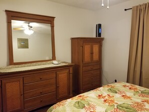 Master bedroom with brand new flooring and light and noise blocking curtains 